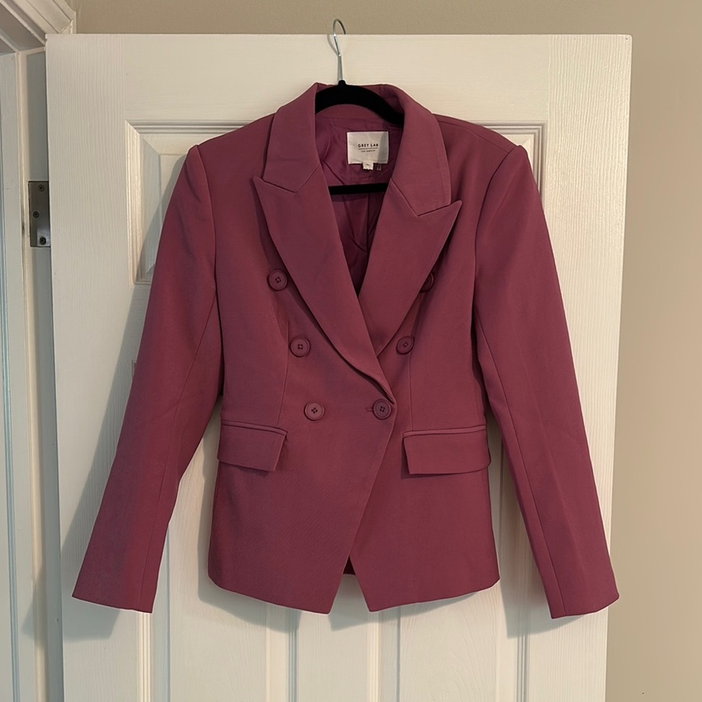 GREY LAB Blazer Elegant Mauve Suit Jacket